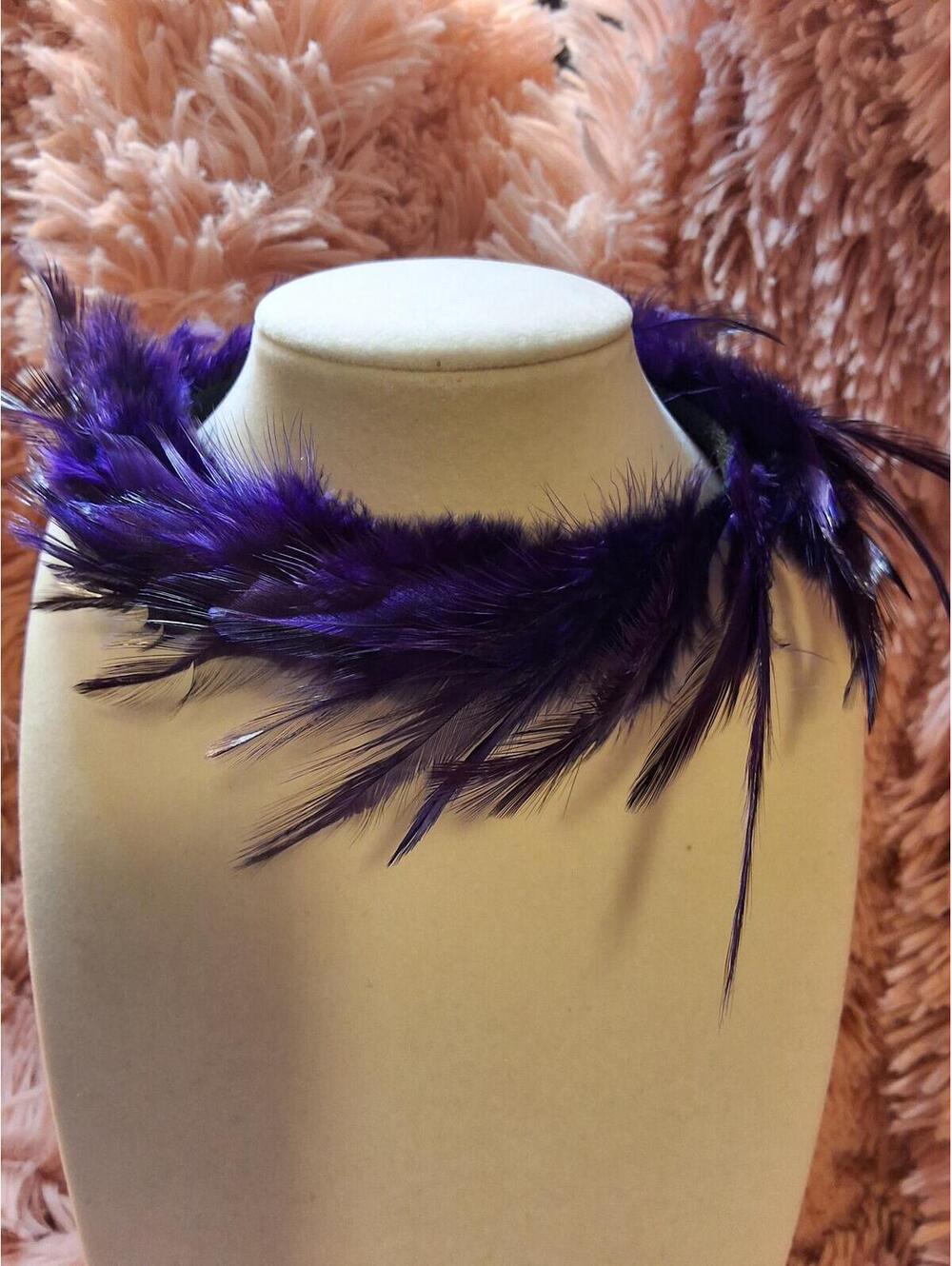 PURPLE FEATHER CHOKER